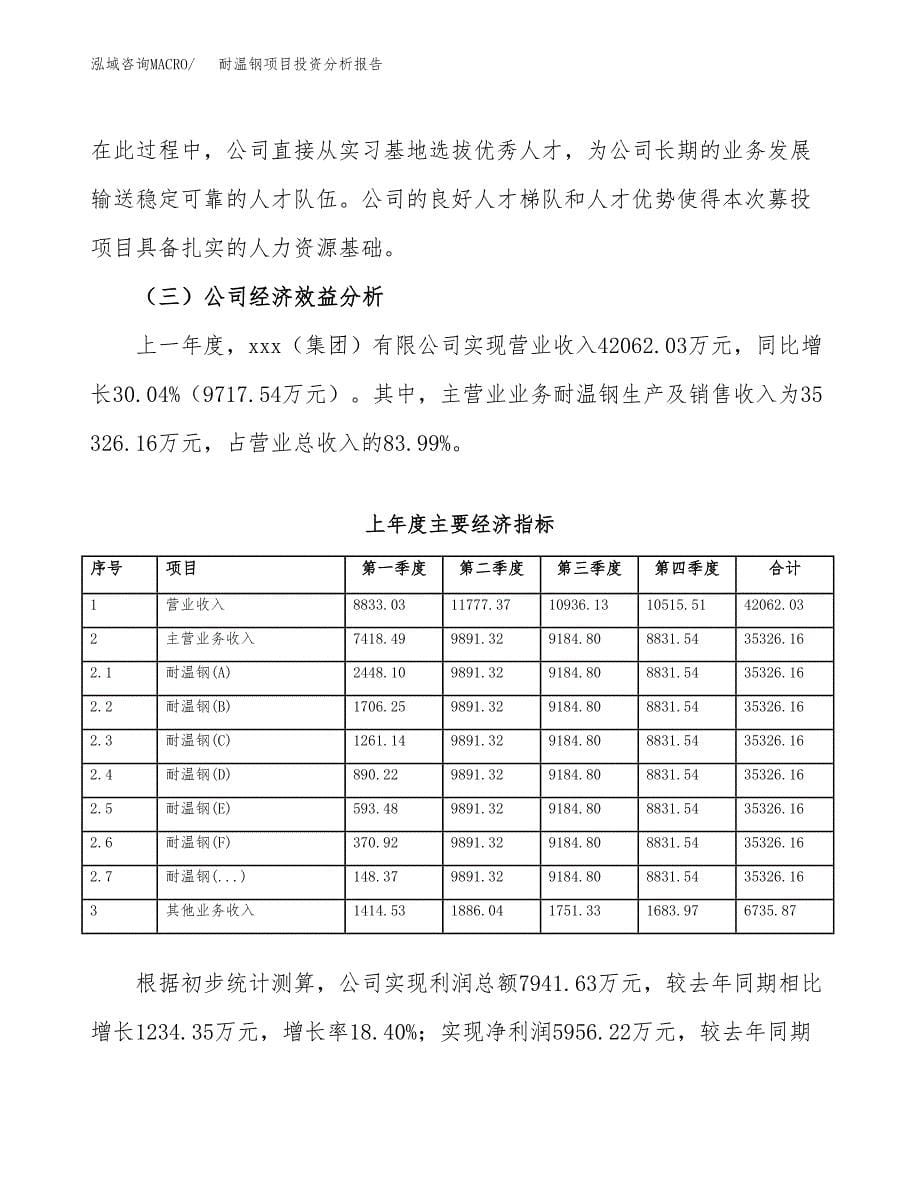 （模板）耐温钢项目投资分析报告_第5页