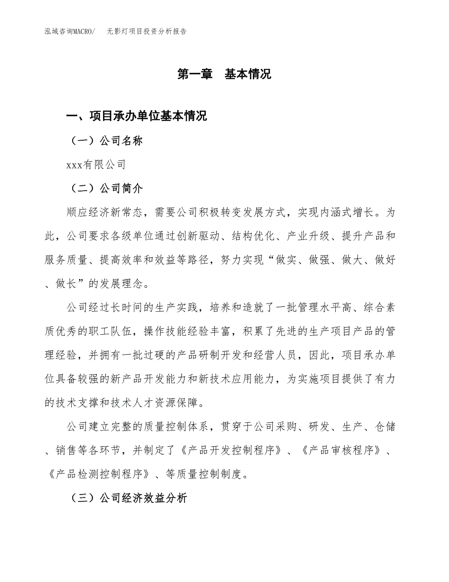 （模板）无影灯项目投资分析报告_第4页