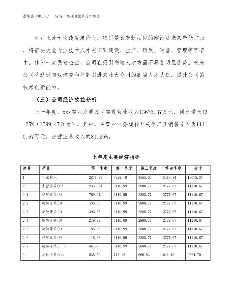 （模板）旋转开关项目投资分析报告 (1)_第5页