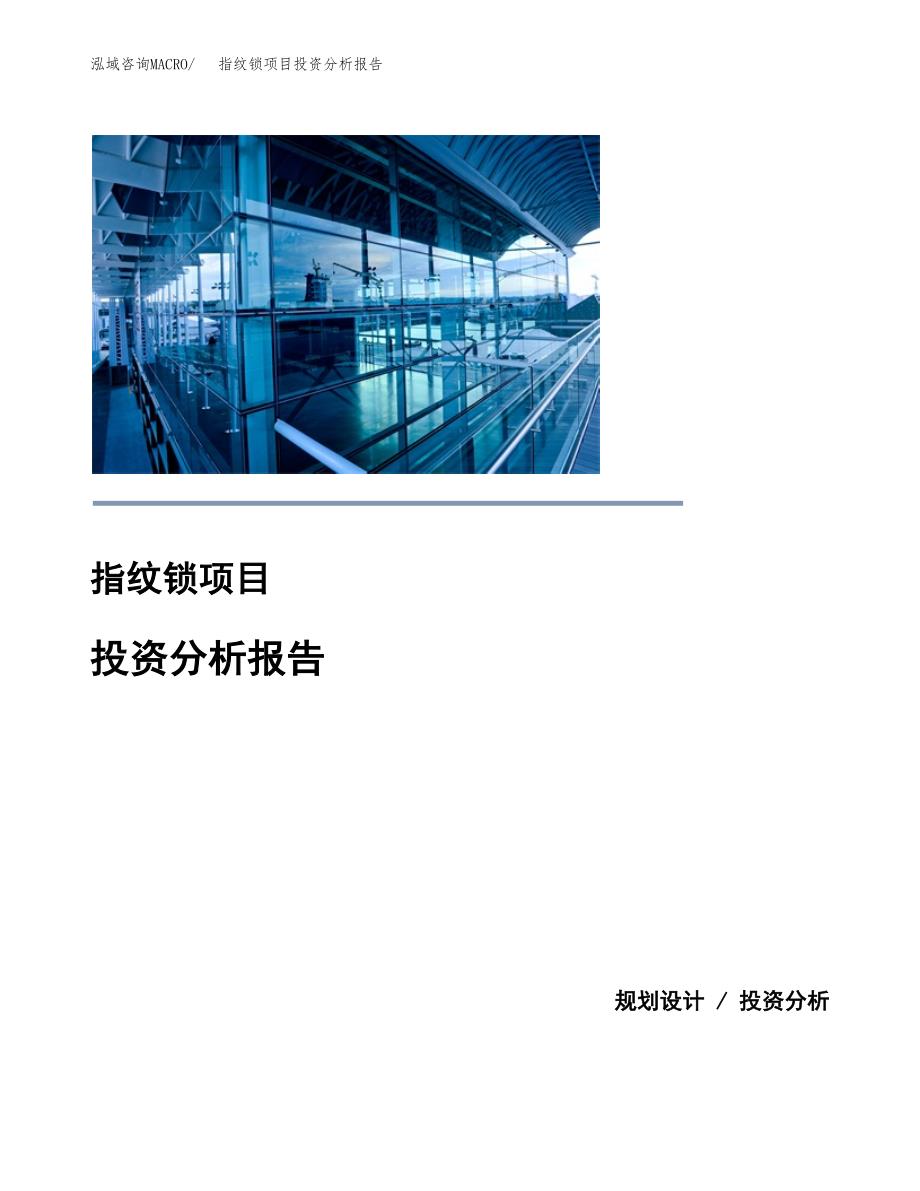 （模板）指纹锁项目投资分析报告_第1页