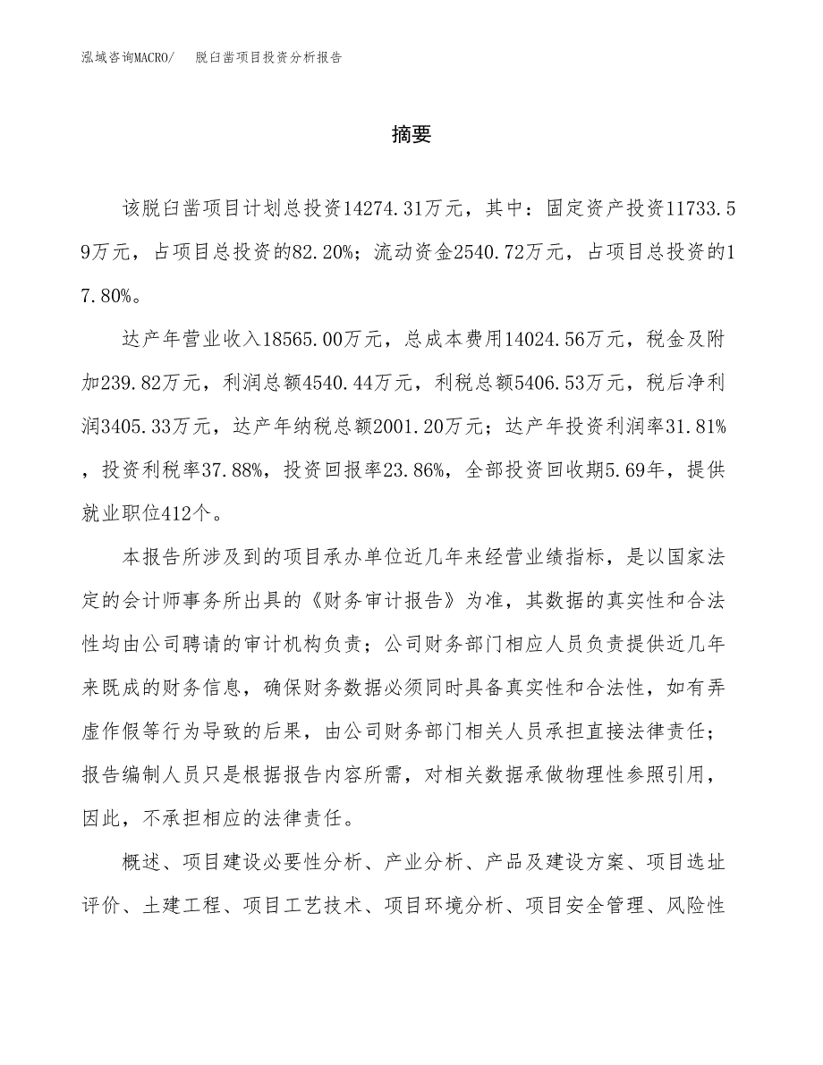 （模板）脱臼凿项目投资分析报告_第2页