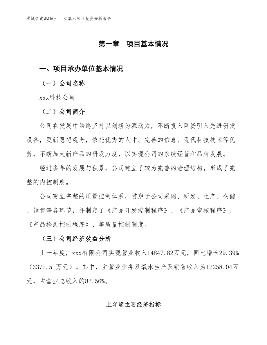 （模板）双氧水项目投资分析报告 (1)_第4页