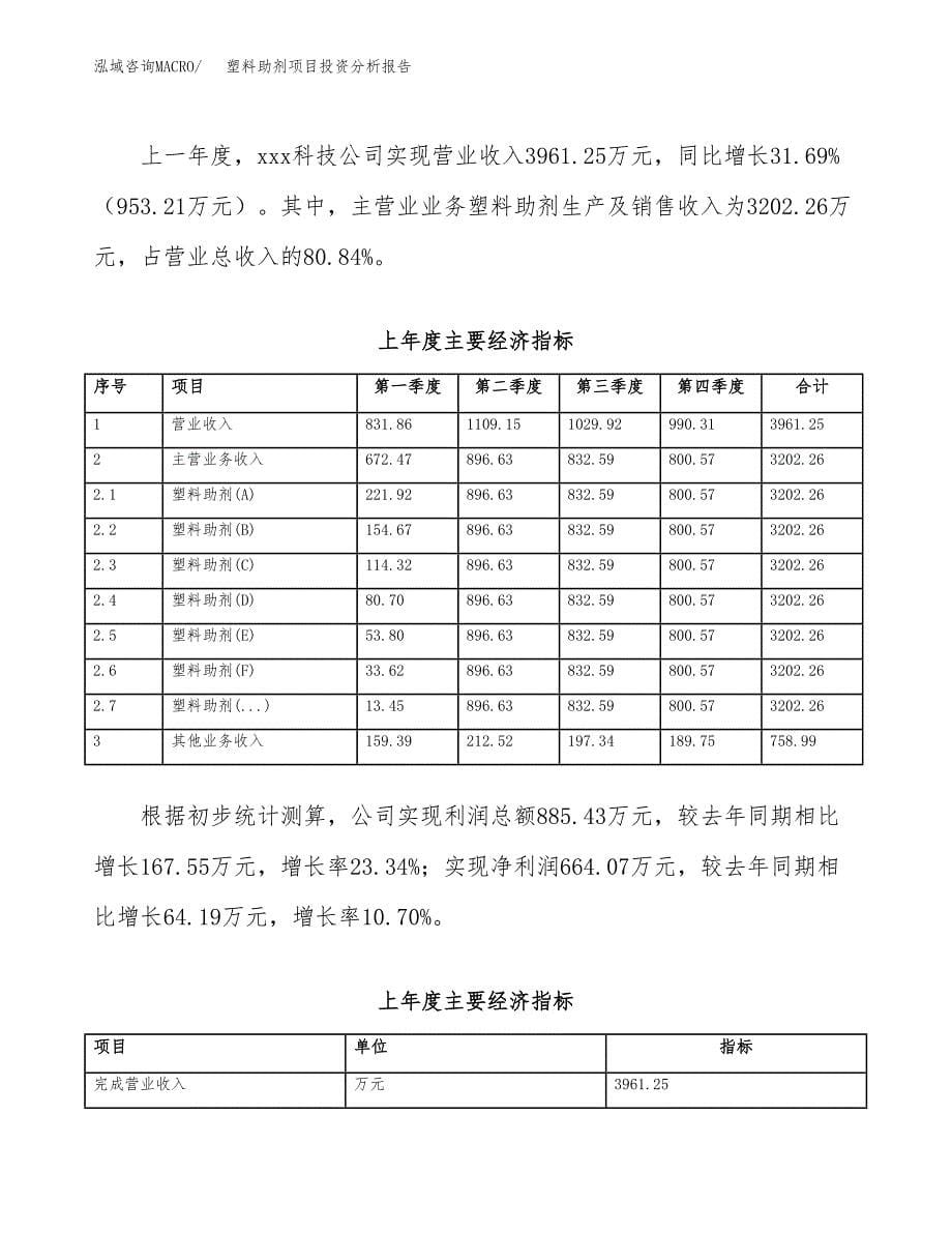 （模板）塑料助剂项目投资分析报告_第5页