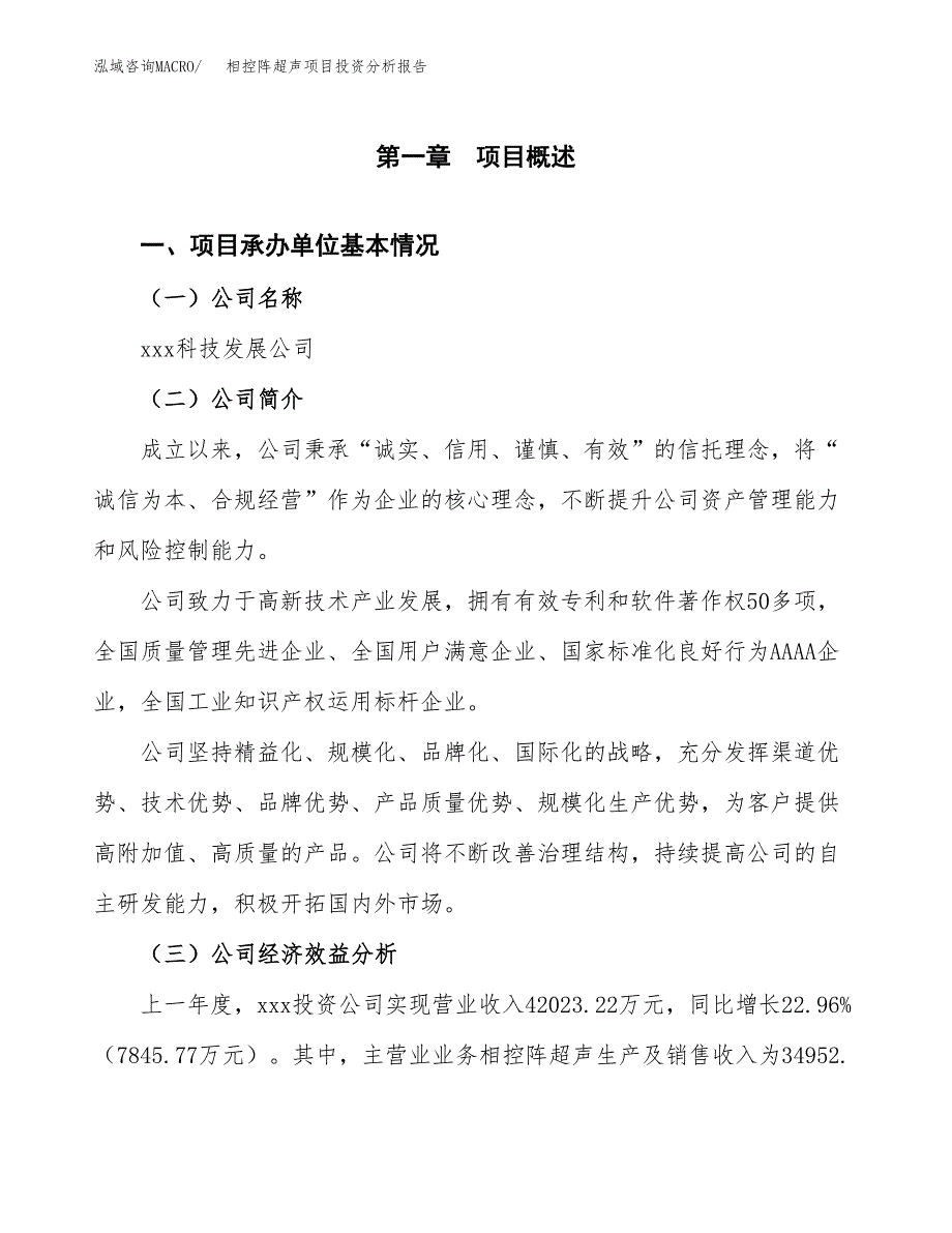 （模板）相控阵超声项目投资分析报告_第4页