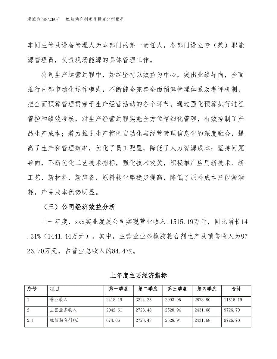 （模板）橡胶粘合剂项目投资分析报告_第5页