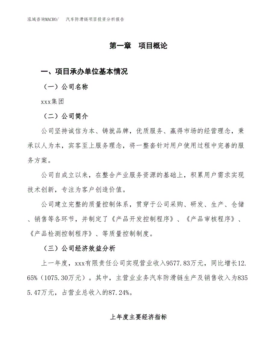 （模板）汽车防滑链项目投资分析报告_第4页