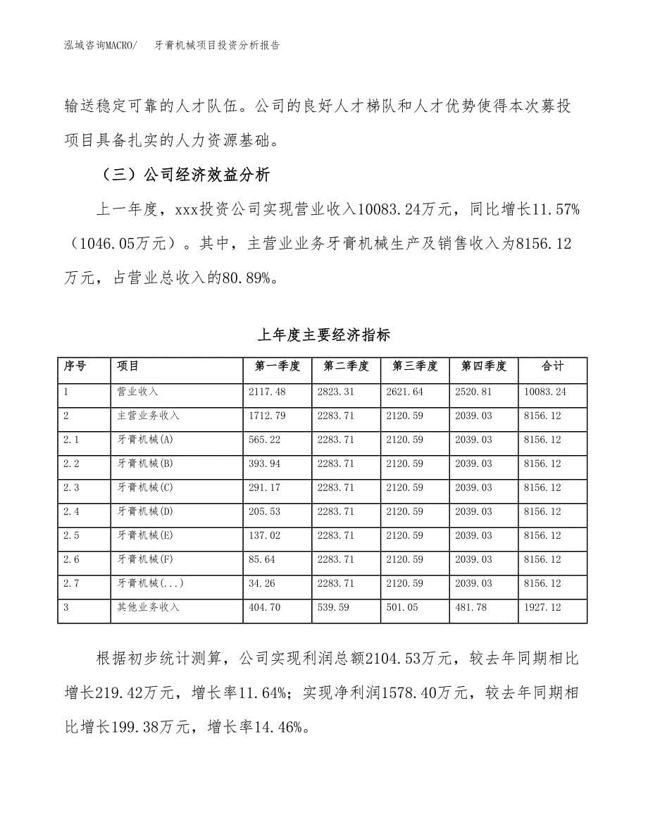 （模板）牙膏机械项目投资分析报告_第5页