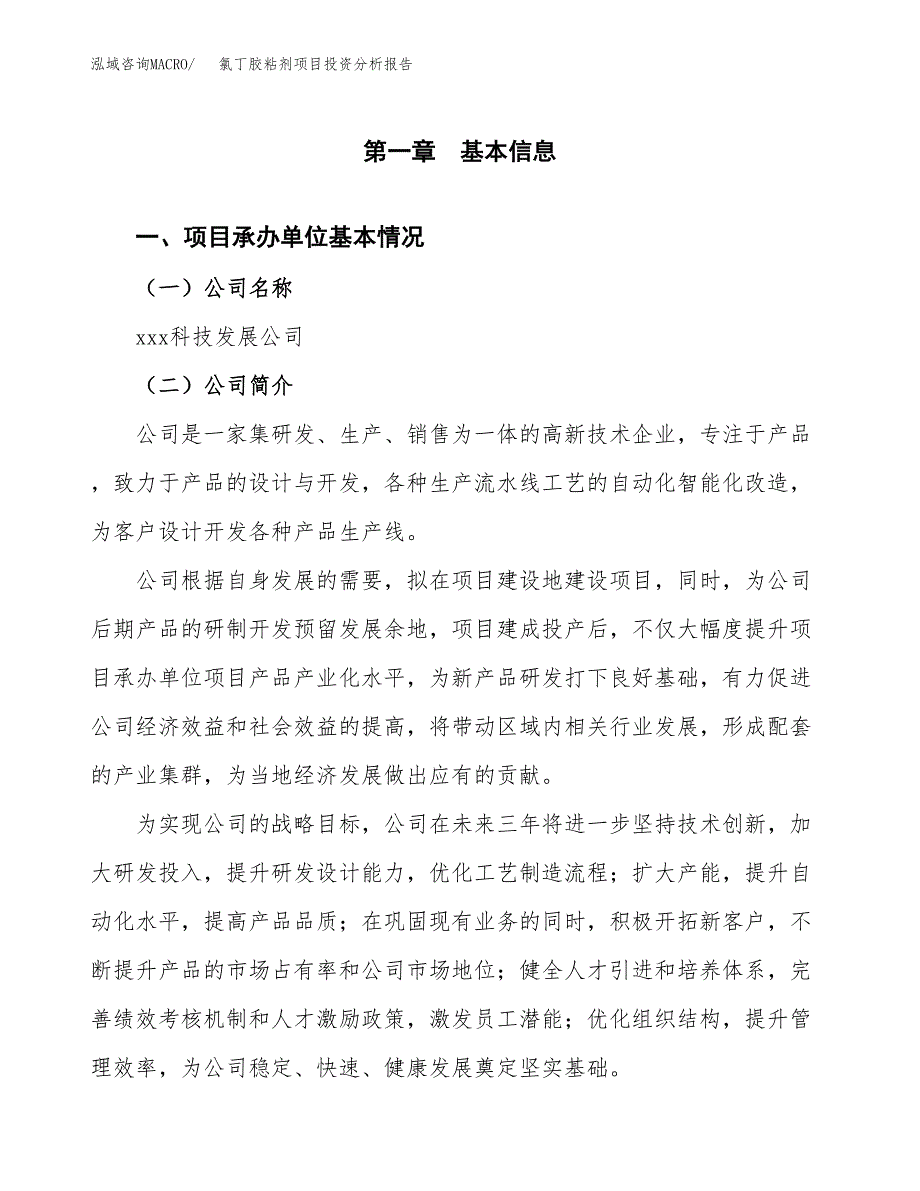 （模板）氯丁胶粘剂项目投资分析报告_第4页