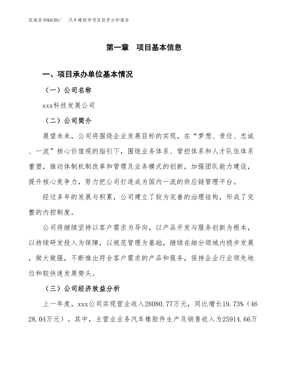 （模板）汽车橡胶件项目投资分析报告_第4页