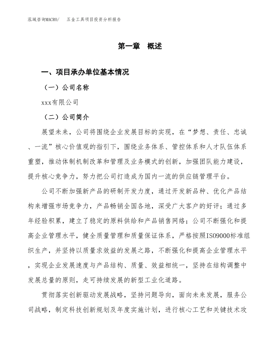 （模板）五金工具项目投资分析报告_第4页