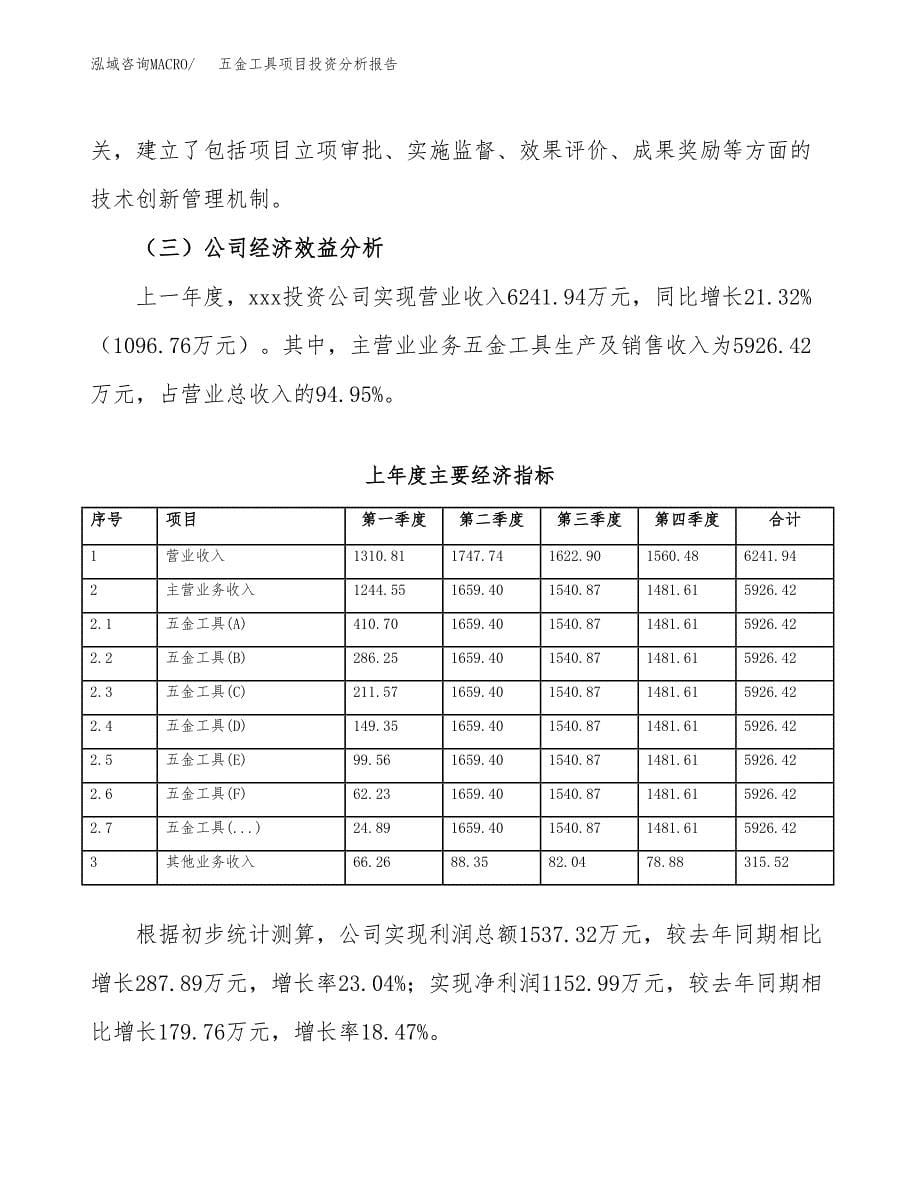 （模板）五金工具项目投资分析报告_第5页