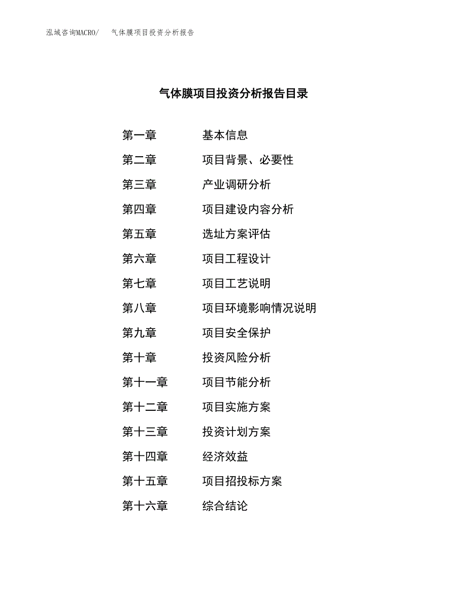 （模板）气体膜项目投资分析报告_第3页