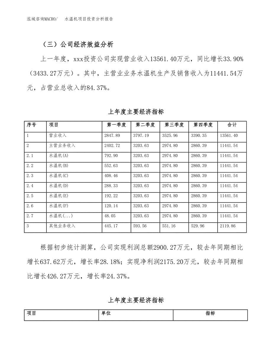 （模板）水温机项目投资分析报告_第5页