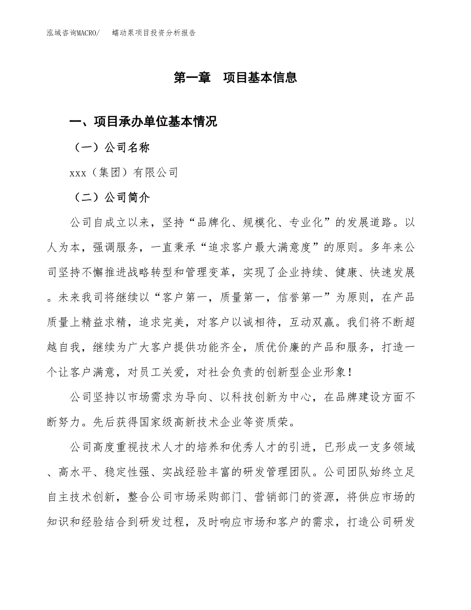 （模板）蠕动泵项目投资分析报告_第4页