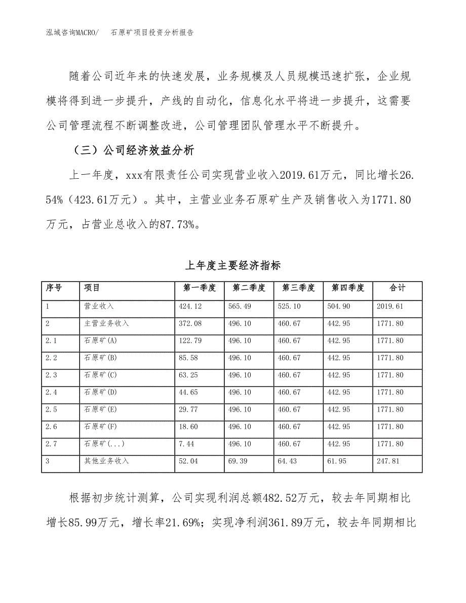 （模板）石原矿项目投资分析报告_第5页