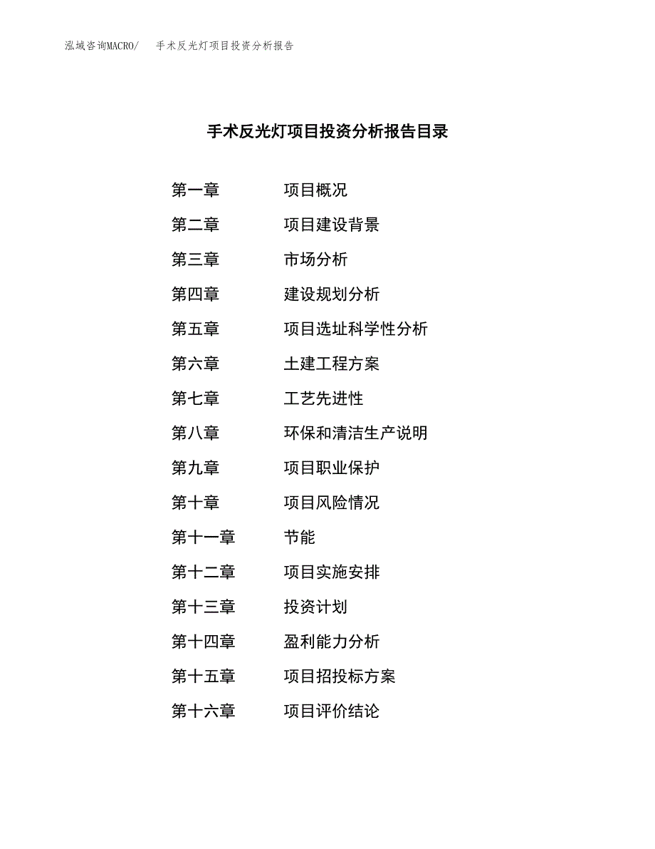 （模板）手术反光灯项目投资分析报告_第3页