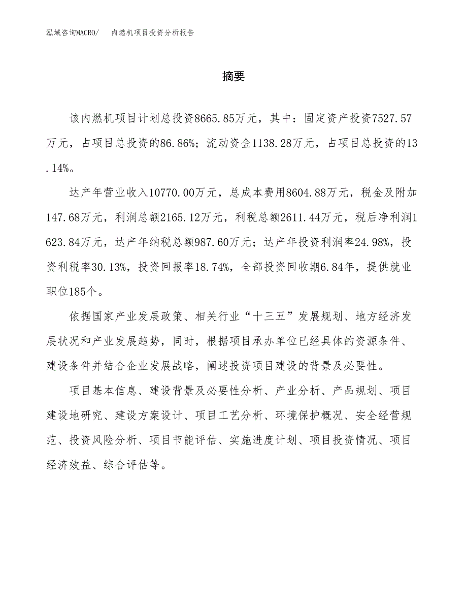 （模板）内燃机项目投资分析报告_第2页