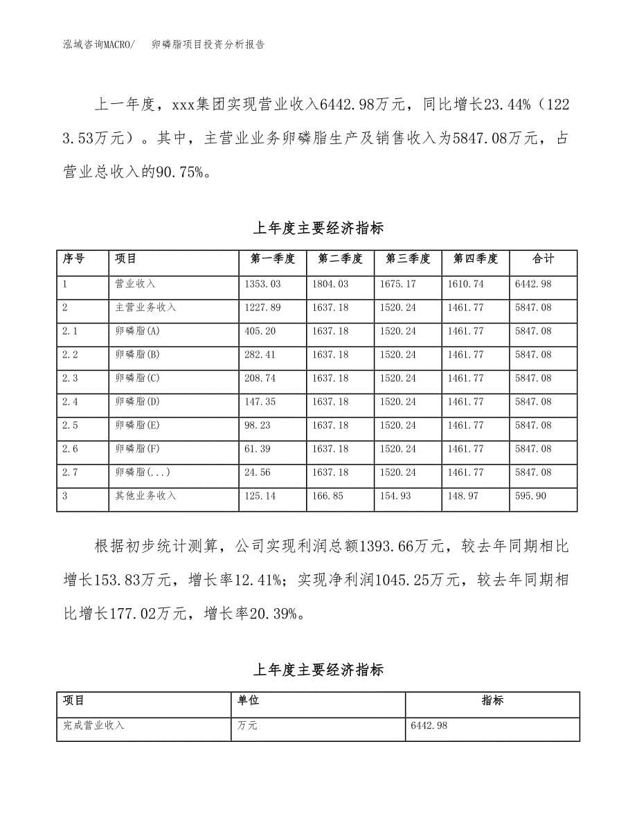 （模板）卵磷脂项目投资分析报告_第5页