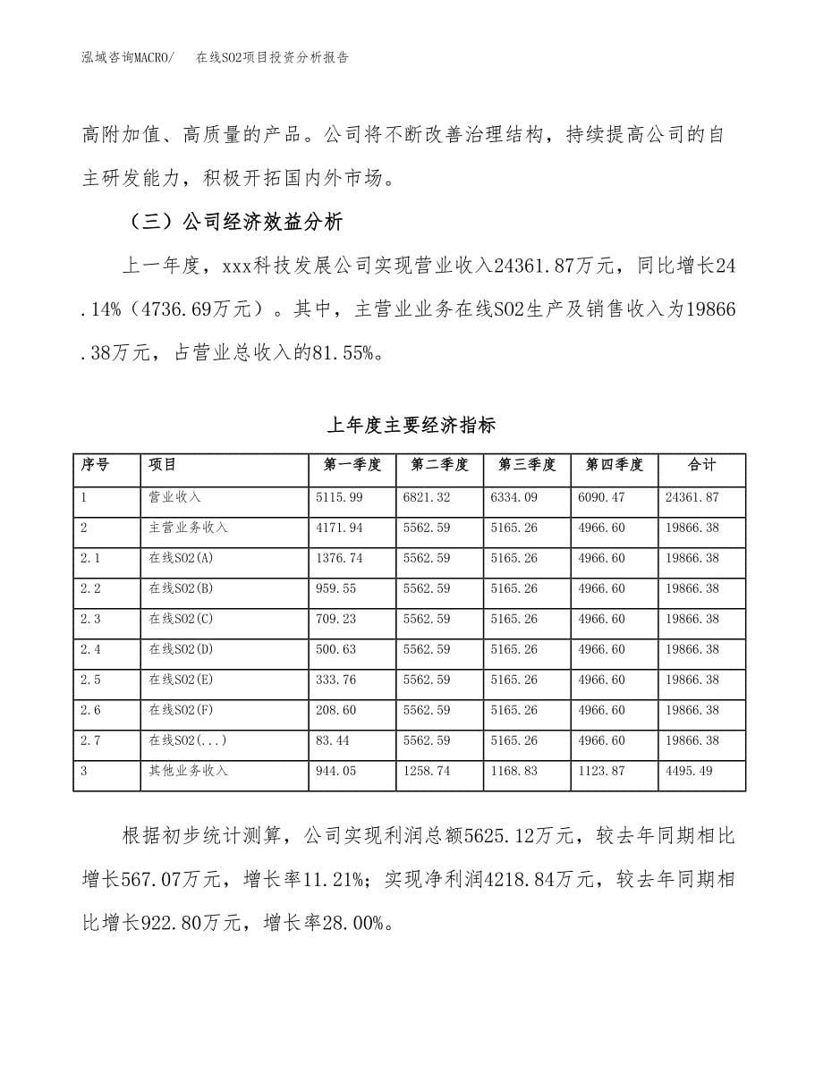 （模板）在线SO2项目投资分析报告_第5页