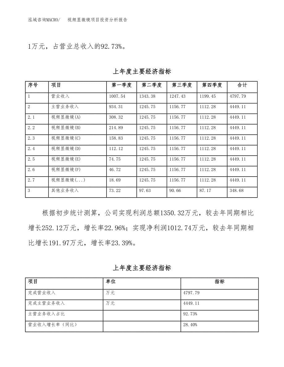 （模板）视频显微镜项目投资分析报告_第5页