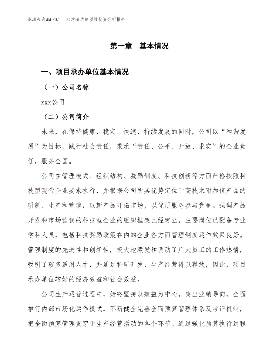 （模板）油污清洁剂项目投资分析报告_第4页