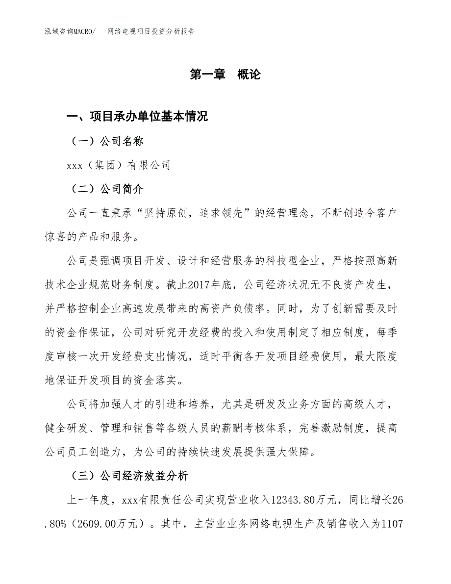 （模板）网络电视项目投资分析报告_第4页