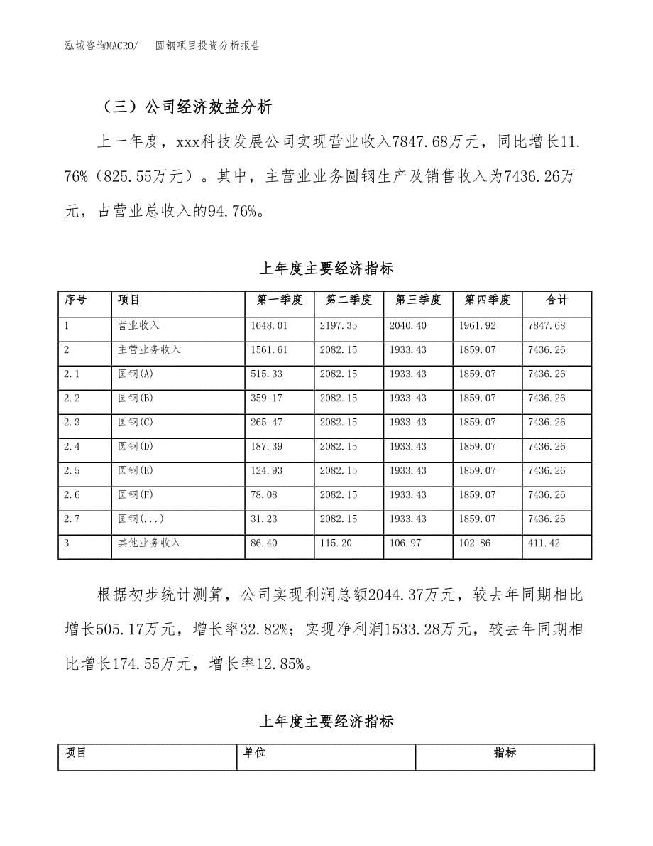 （模板）圆钢项目投资分析报告_第5页