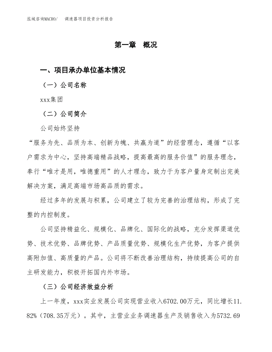 （模板）调速器项目投资分析报告_第4页