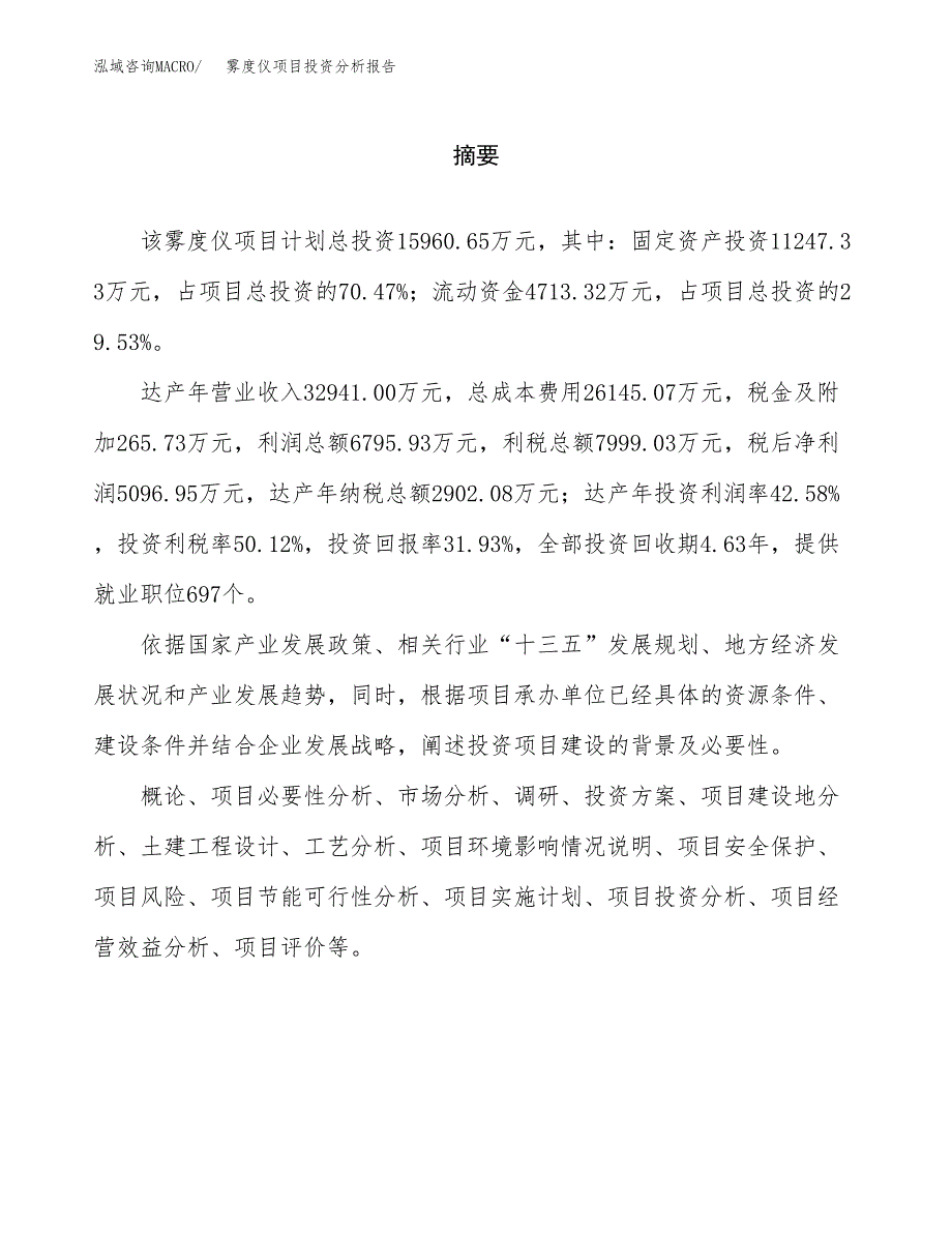 （模板）雾度仪项目投资分析报告 (1)_第2页