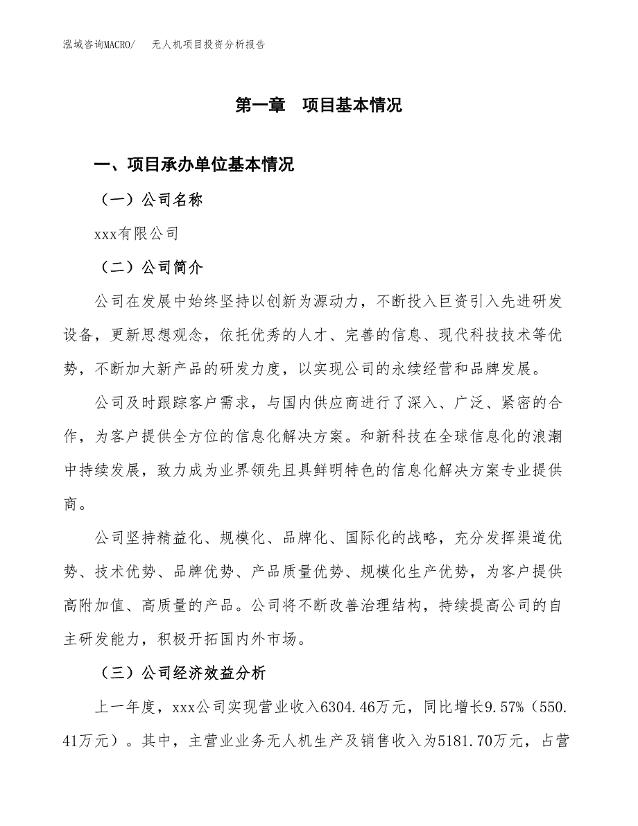 （模板）无人机项目投资分析报告_第4页