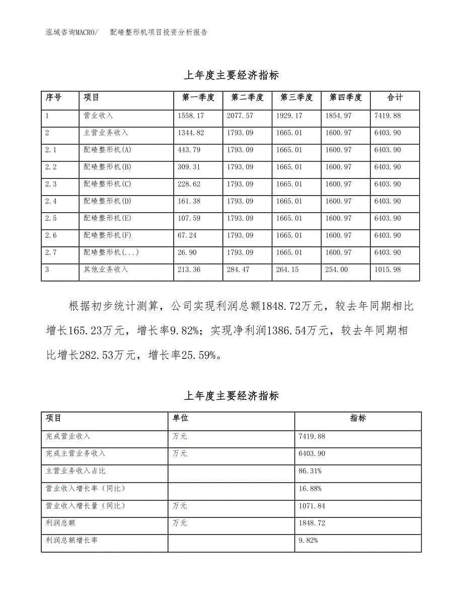 （模板）配碴整形机项目投资分析报告_第5页