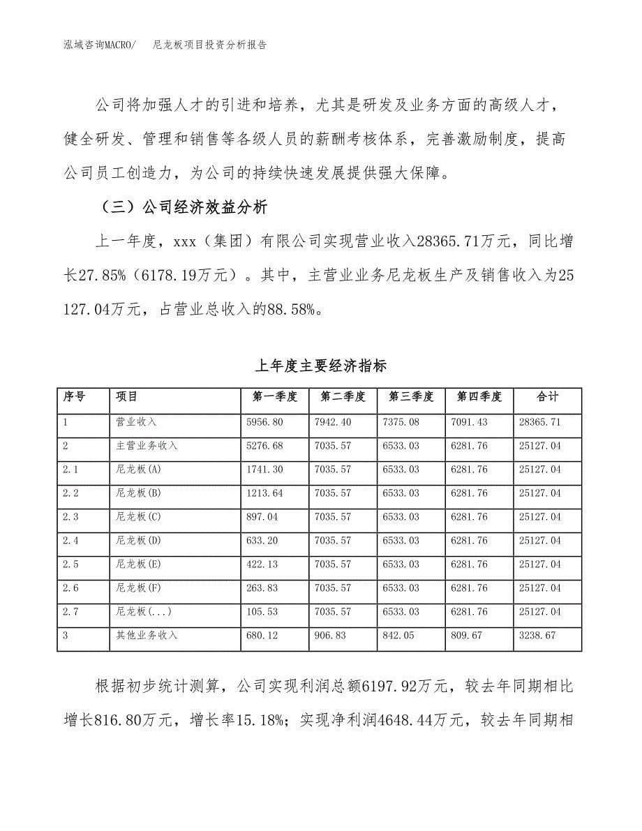 （模板）尼龙板项目投资分析报告_第5页