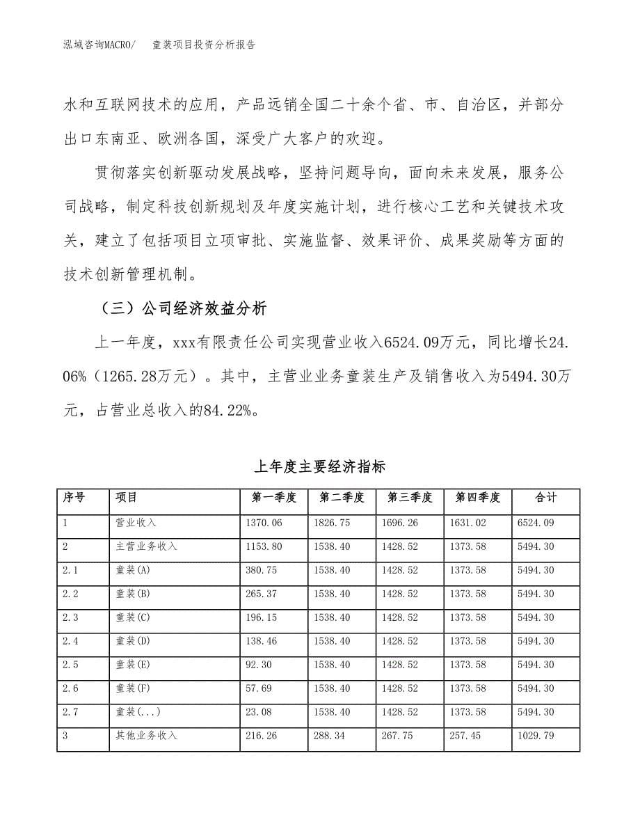 （模板）童装项目投资分析报告_第5页