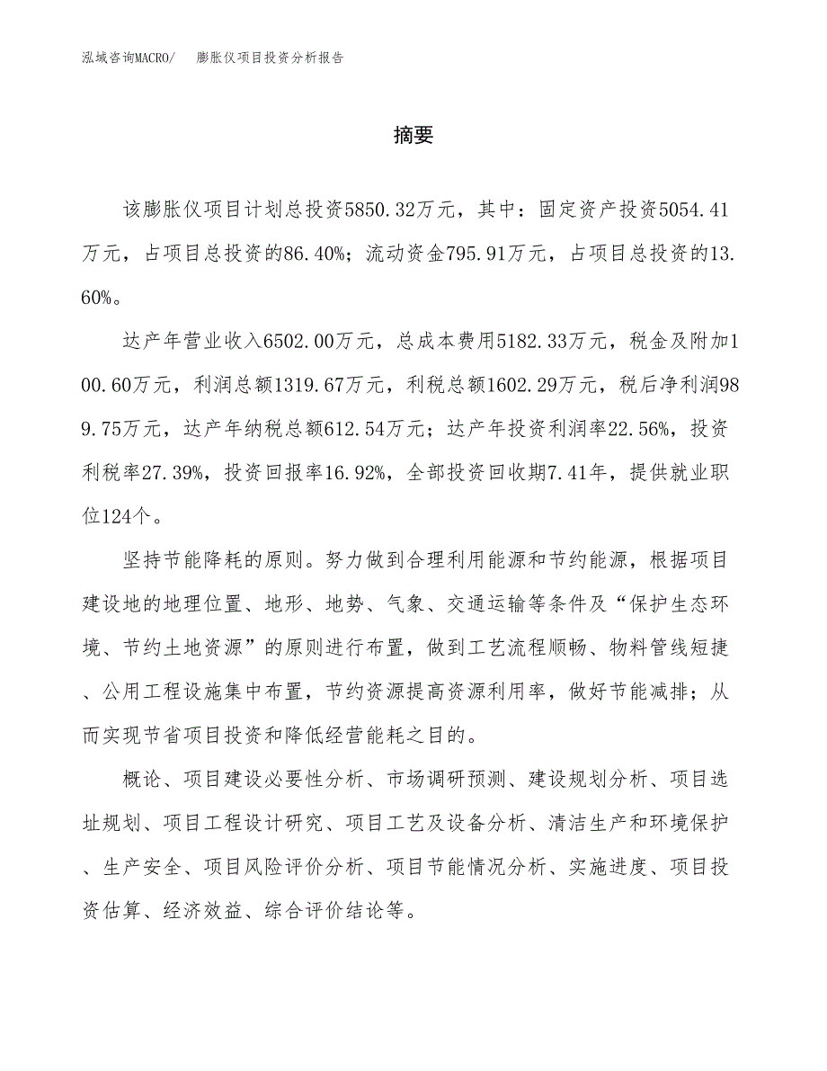 （模板）膨胀仪项目投资分析报告_第2页