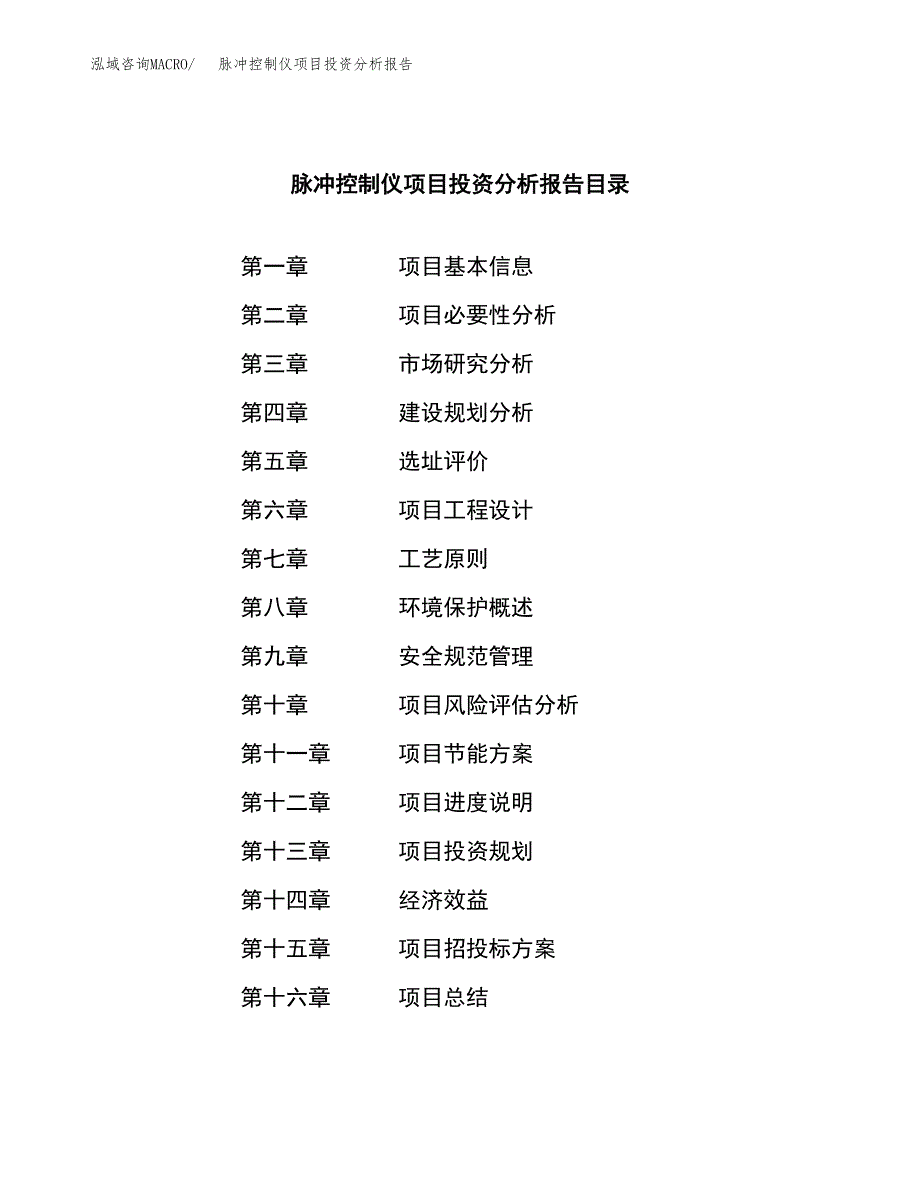 （模板）脉冲控制仪项目投资分析报告_第3页