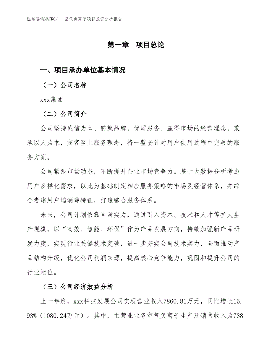 （模板）空气负离子项目投资分析报告 (1)_第4页