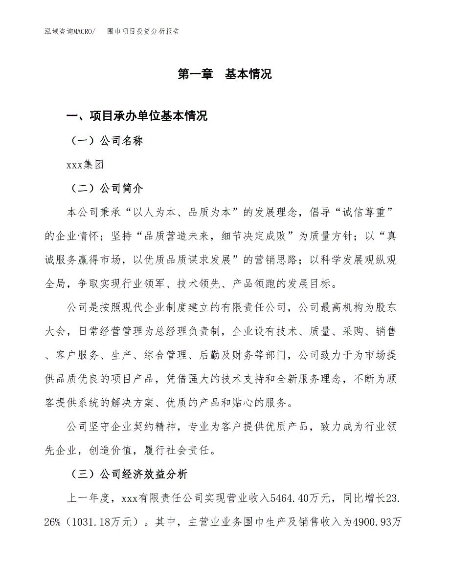 （模板）围巾项目投资分析报告_第4页