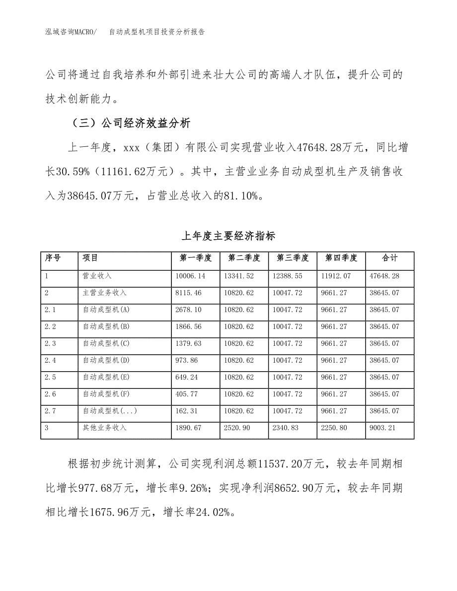 （模板）自动成型机项目投资分析报告_第5页