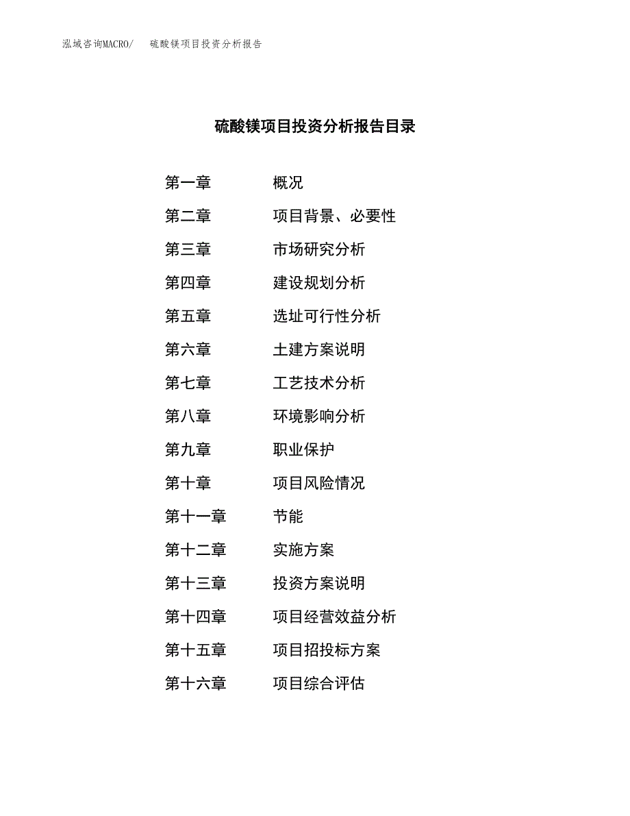 （模板）硫酸镁项目投资分析报告_第3页