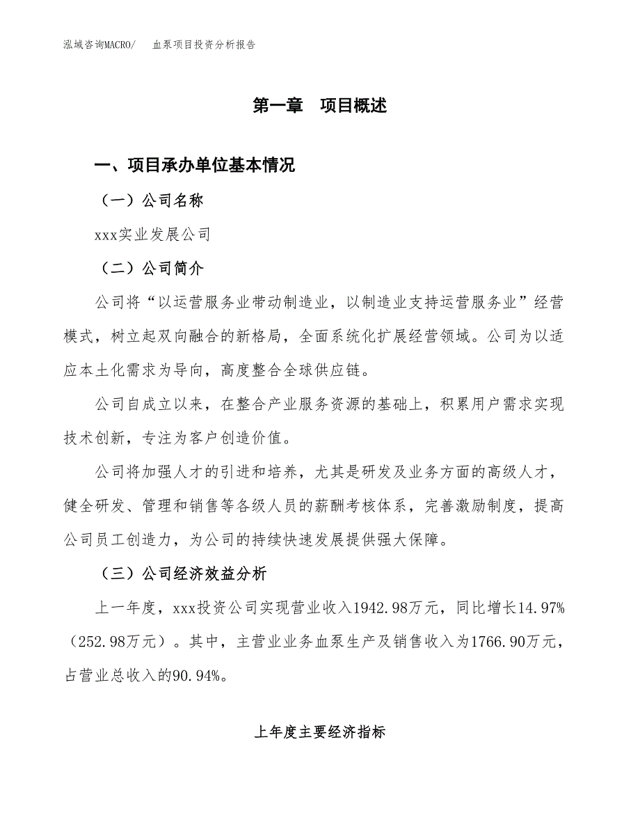 （模板）血泵项目投资分析报告_第4页