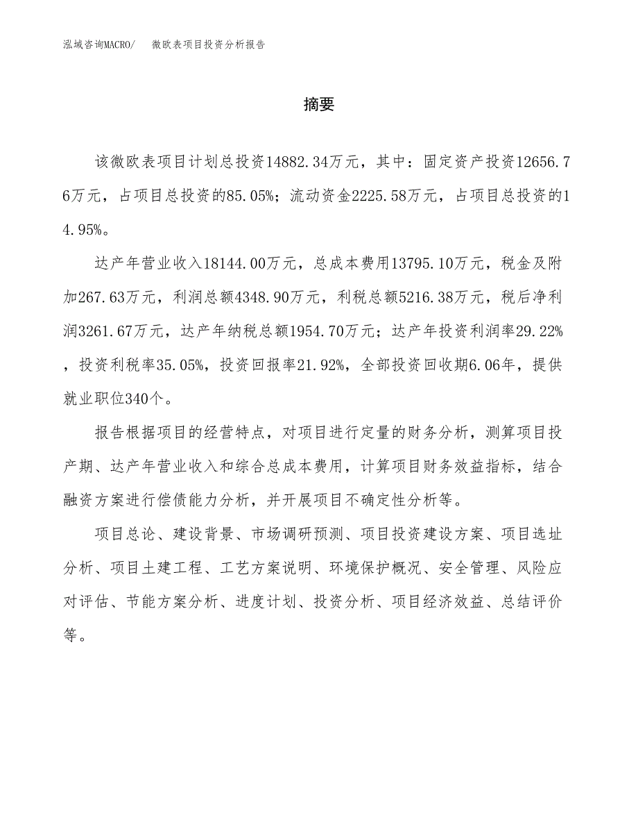 （模板）微欧表项目投资分析报告 (1)_第2页