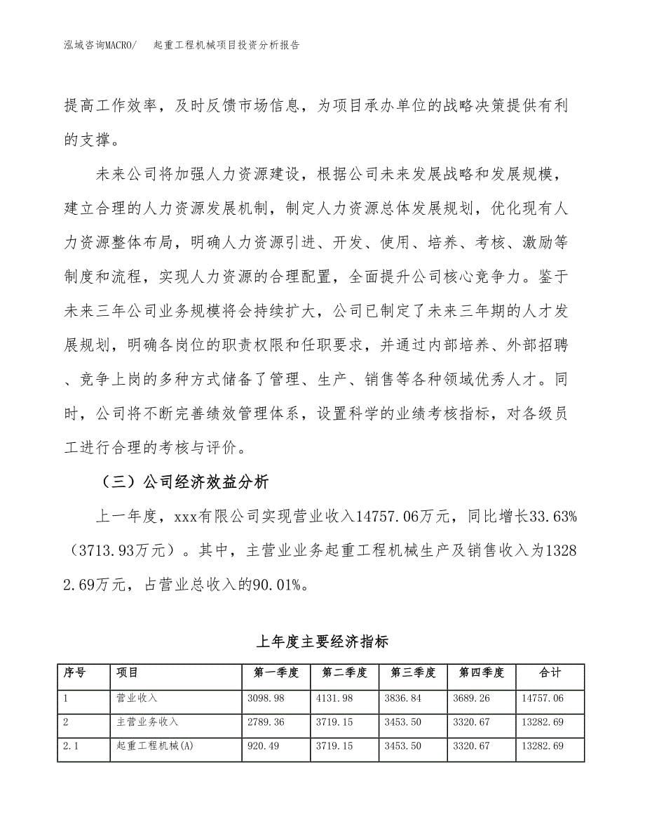 （模板）起重工程机械项目投资分析报告_第5页