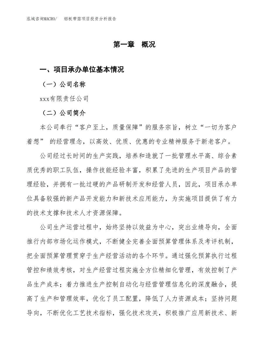 （模板）铝板带箔项目投资分析报告_第4页