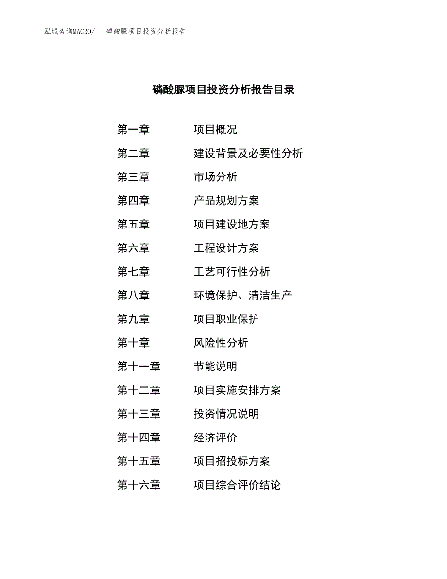 （模板）磷酸脲项目投资分析报告_第3页