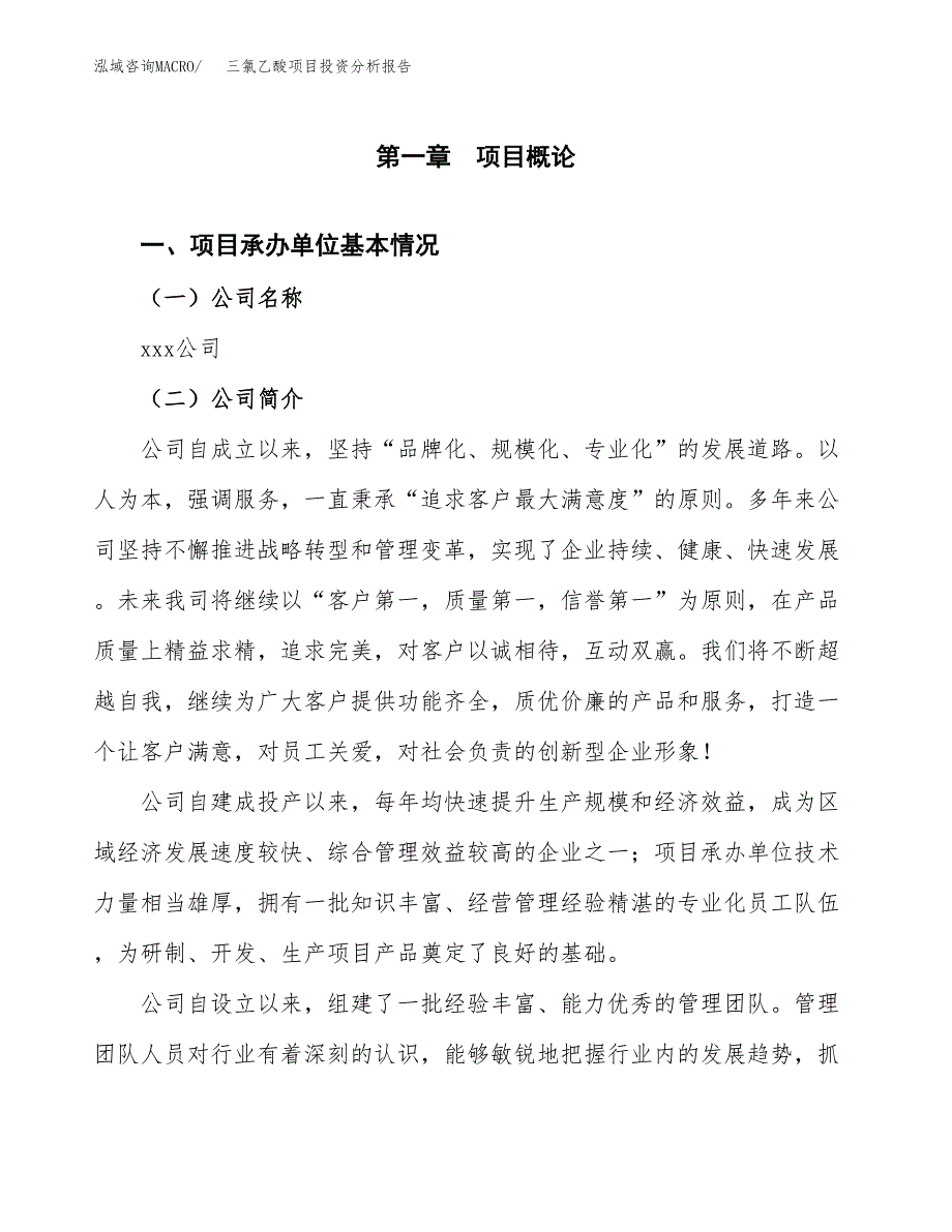 （模板）三氯乙酸项目投资分析报告_第4页