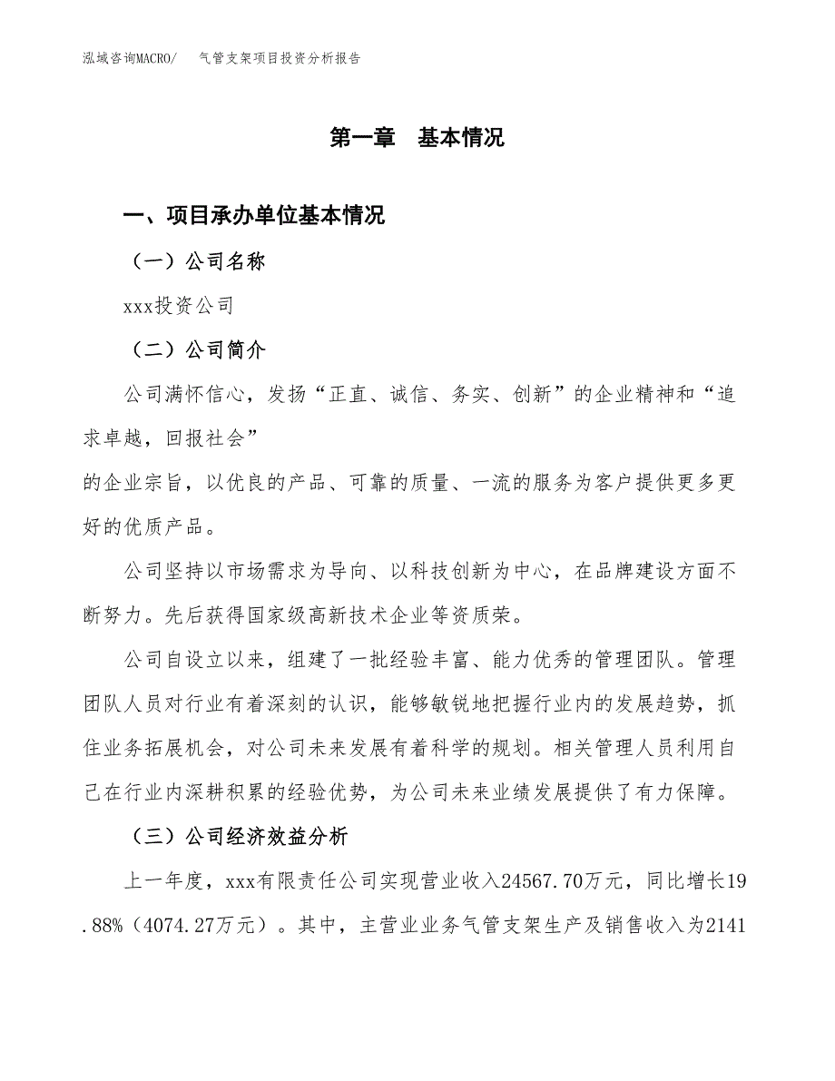 （模板）气管支架项目投资分析报告_第4页