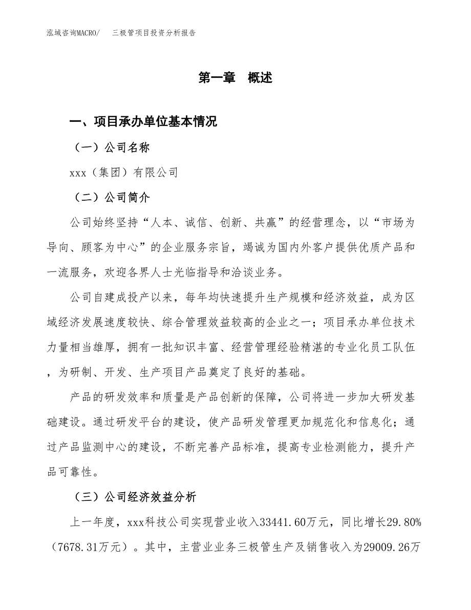 （模板）三极管项目投资分析报告_第4页