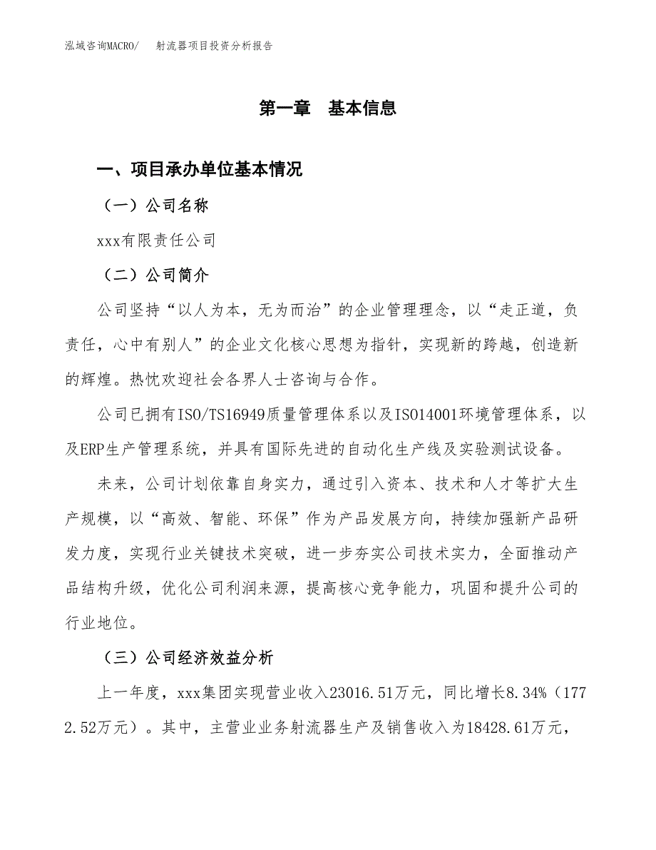 （模板）射流器项目投资分析报告_第4页