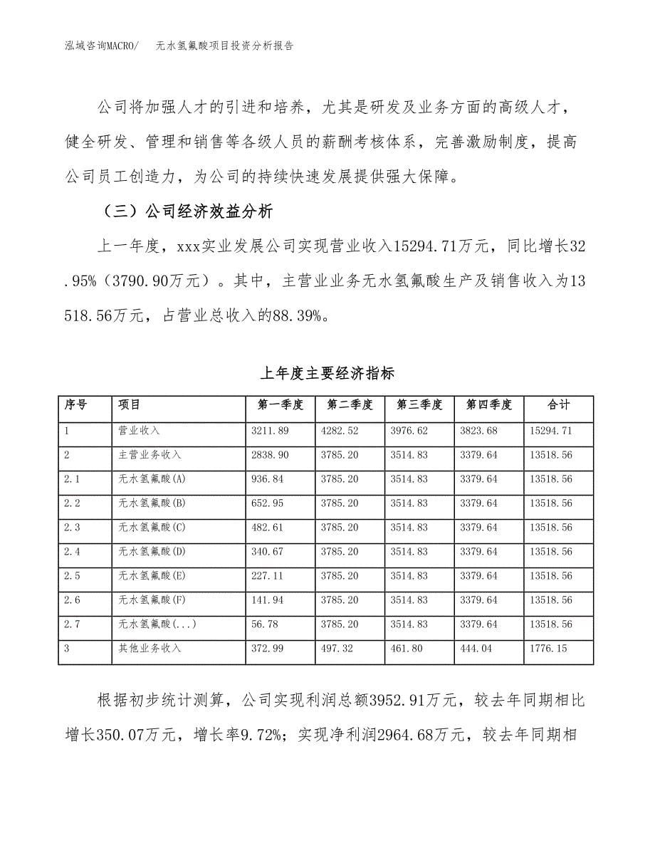 （模板）无水氢氟酸项目投资分析报告_第5页