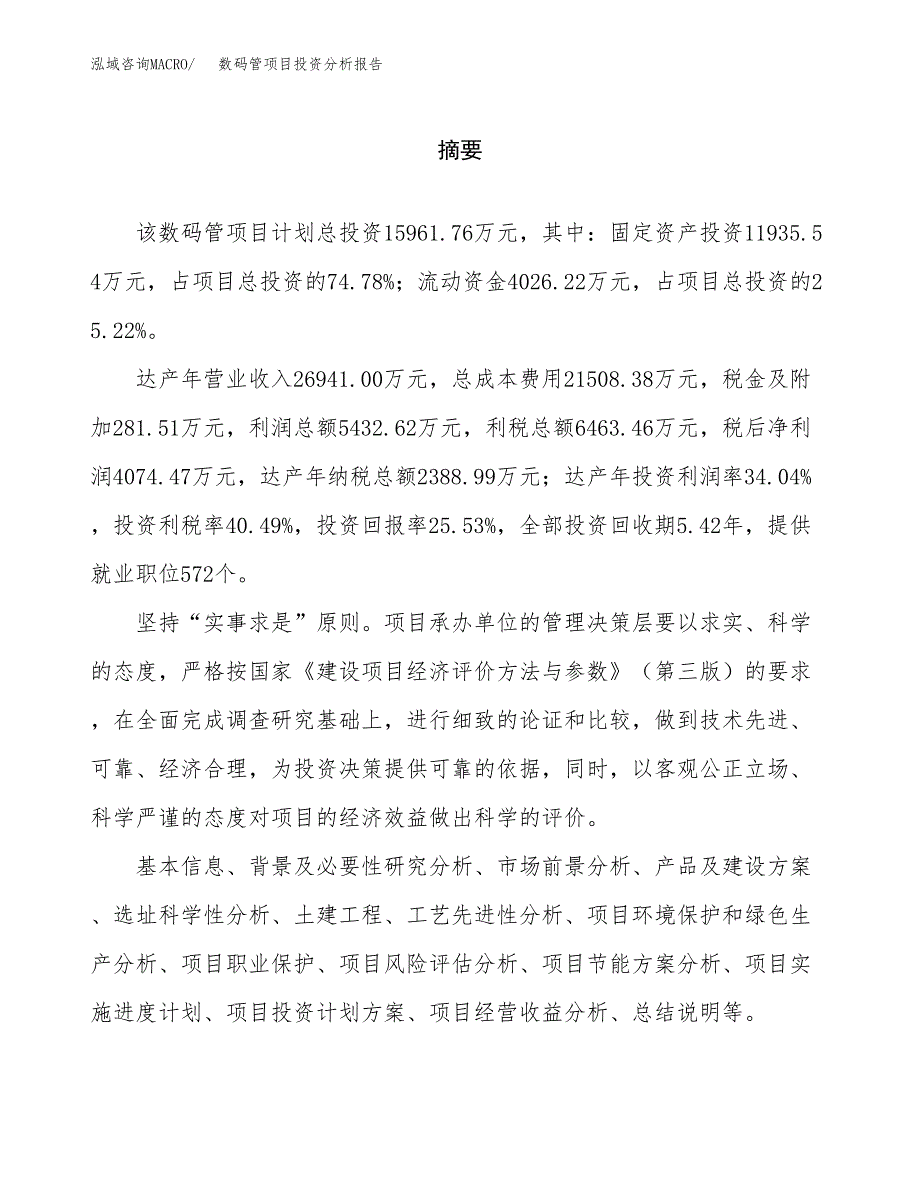 （模板）数码管项目投资分析报告_第2页